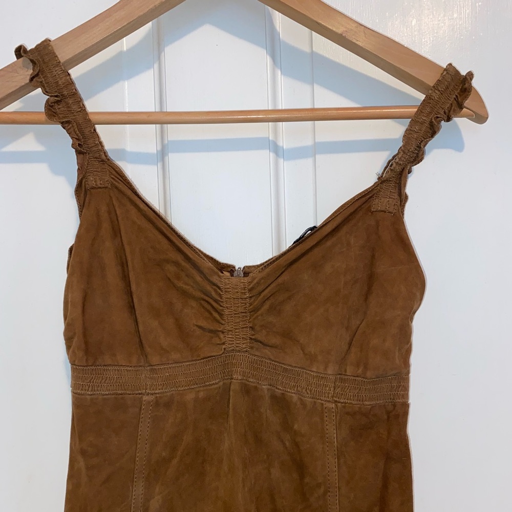 Vintage Strenesse By Gabrielle Strehl 100% genuine lambvelour (suede) minidress